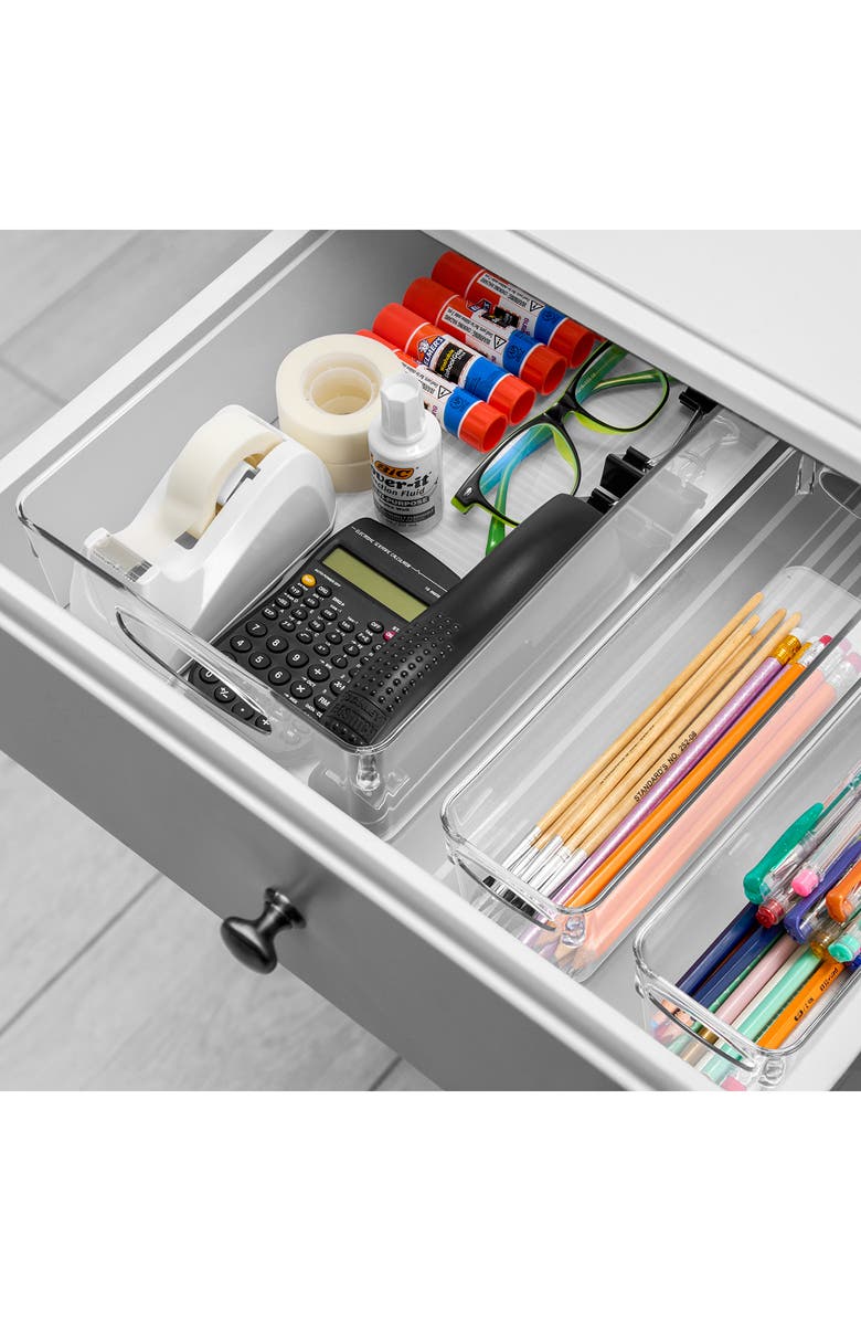 SORBUS Set of 10 Assorted Clear Storage Bins, Alternate, color, Clear