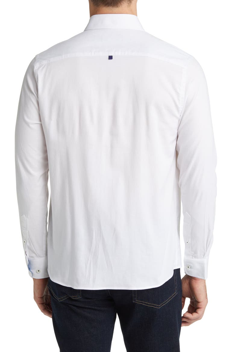 Solid Cotton & Lyocell Button-Up Shirt, Alternate, color, WHITE