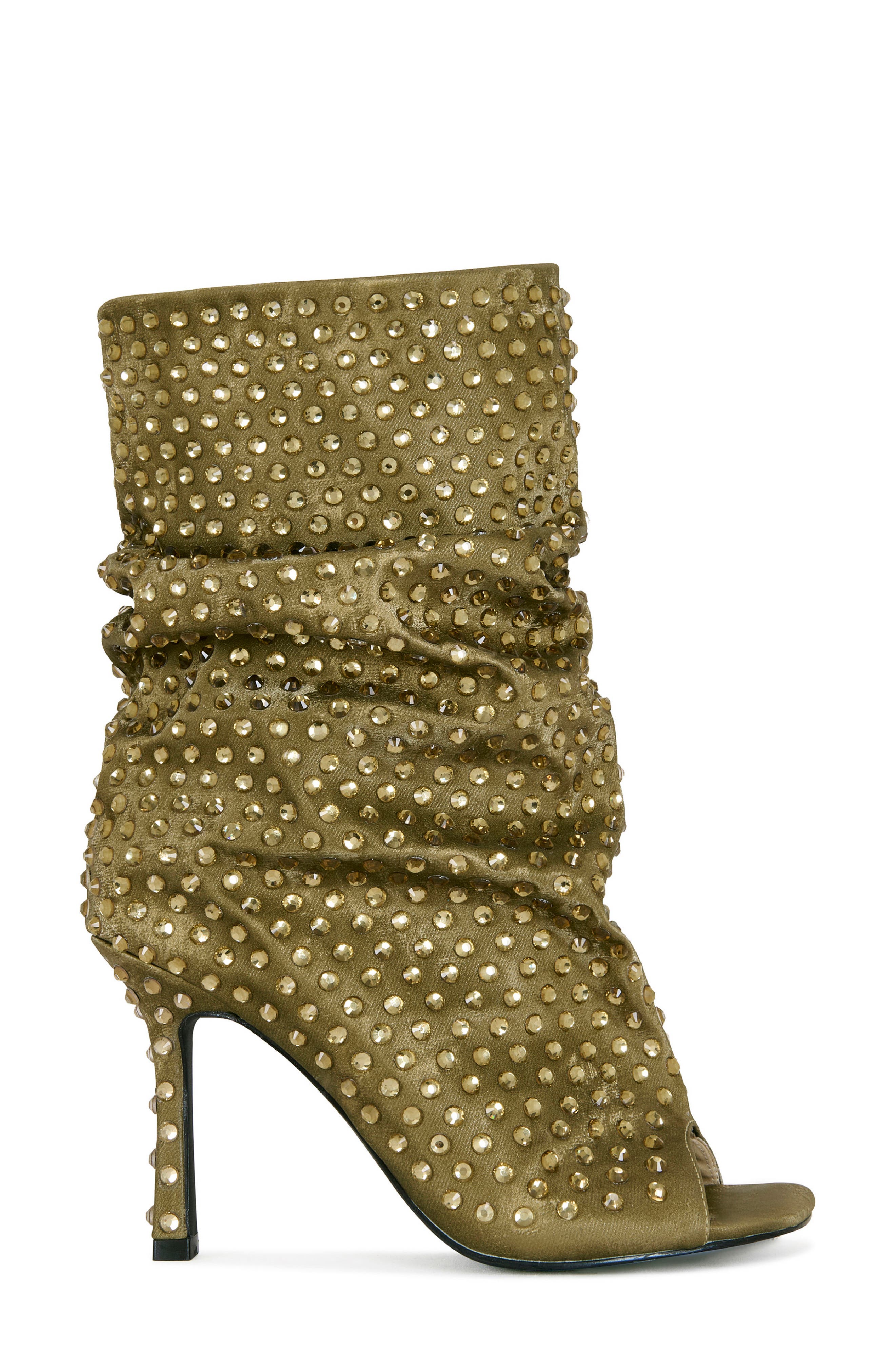 AZALEA WANG Rozsi Open Toe Slouch Bootie, Alternate, color, Bronze