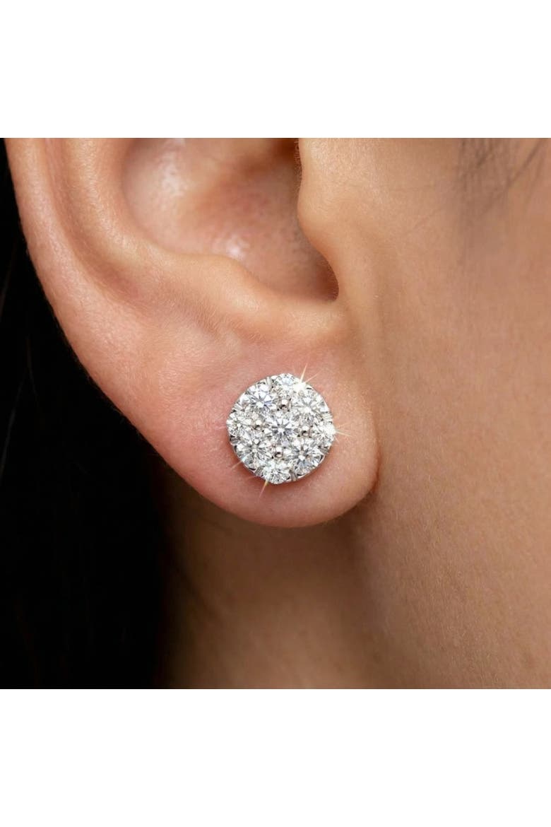 1/2Ct TW Round Cut Diamond Pave Studs Lab Grown 10k Gold Earrings, Alternate, color, 10k Yellow Gold