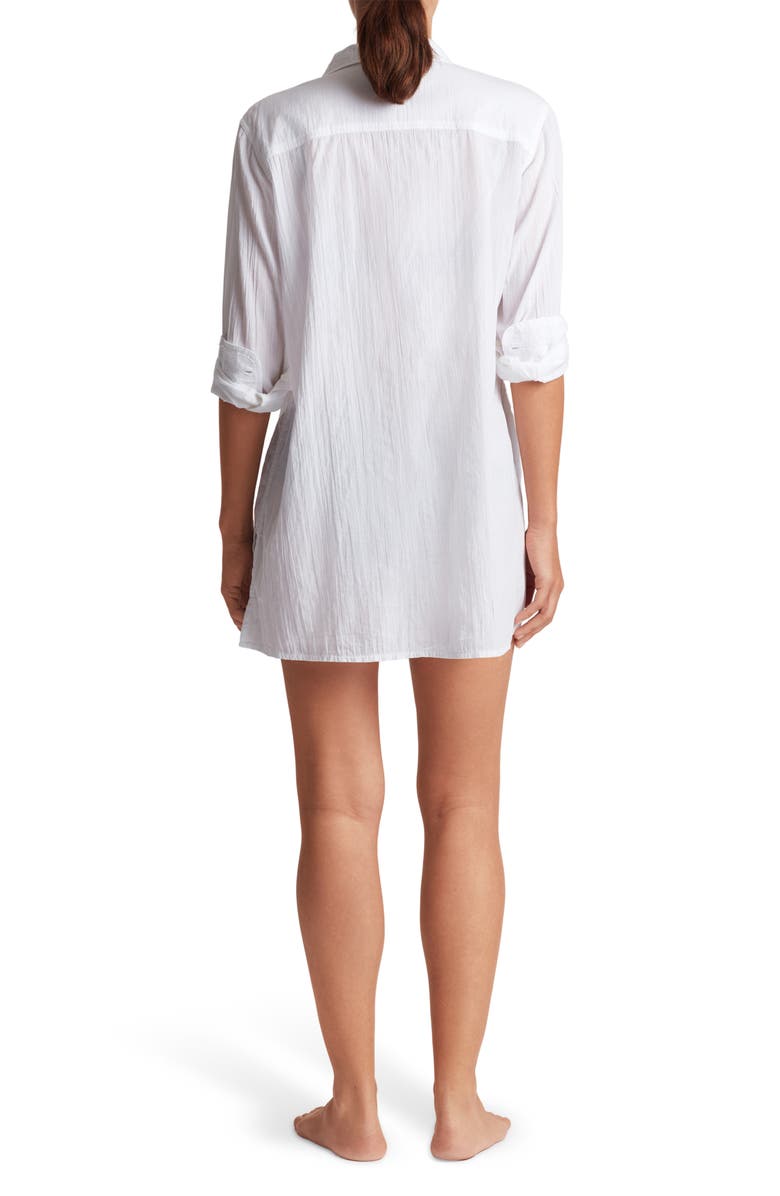Lauren Ralph Lauren Curshed Organic Cotton Cover-Up Shirt, Alternate, color, White