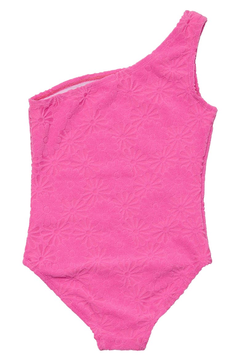 Kids' Bubblegum Bloom One-Shoulder One-Piece Swimsuit, Alternate, color, PINK
