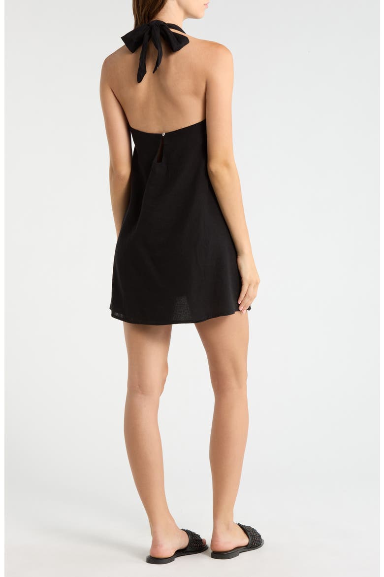 Halter Open Back Cover-Up Dress, Alternate, color, BLACK