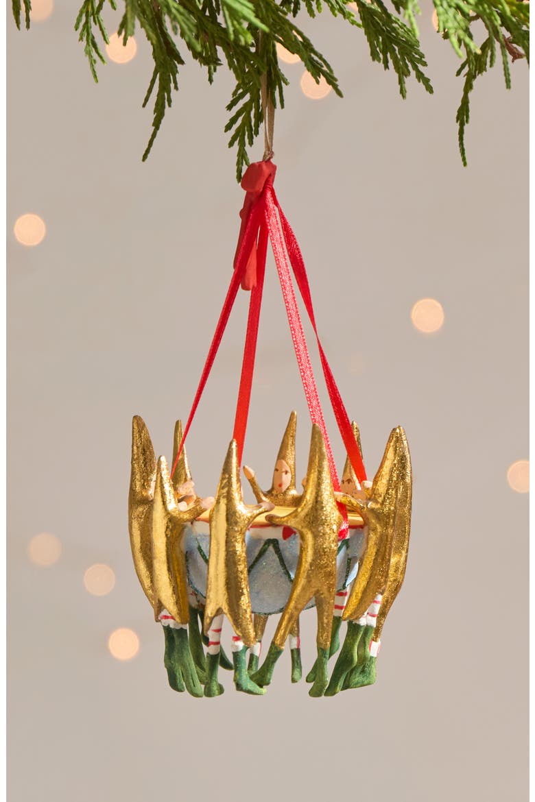Patience Brewster 12 Days 9 Drummers Drumming Ornament, Alternate, color, GOLD
