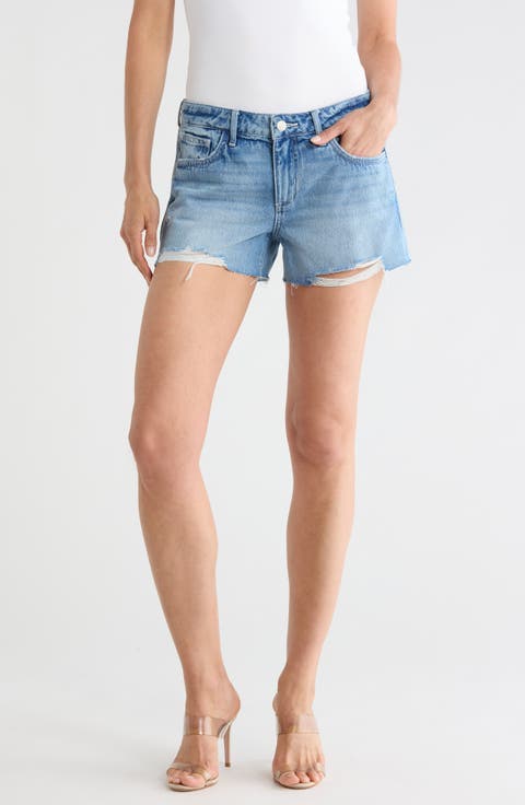 Teya Low Rise Cutoff Denim Shorts