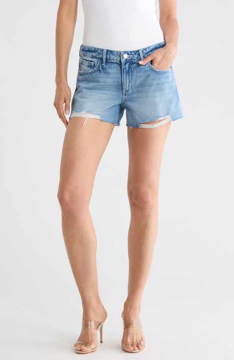 Teya Low Rise Cutoff Denim Shorts