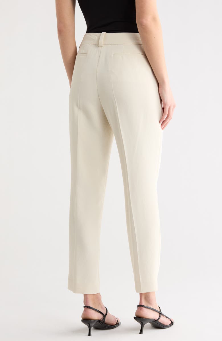 DKNY Flat Front Ankle Pants, Alternate, color, Ecru
