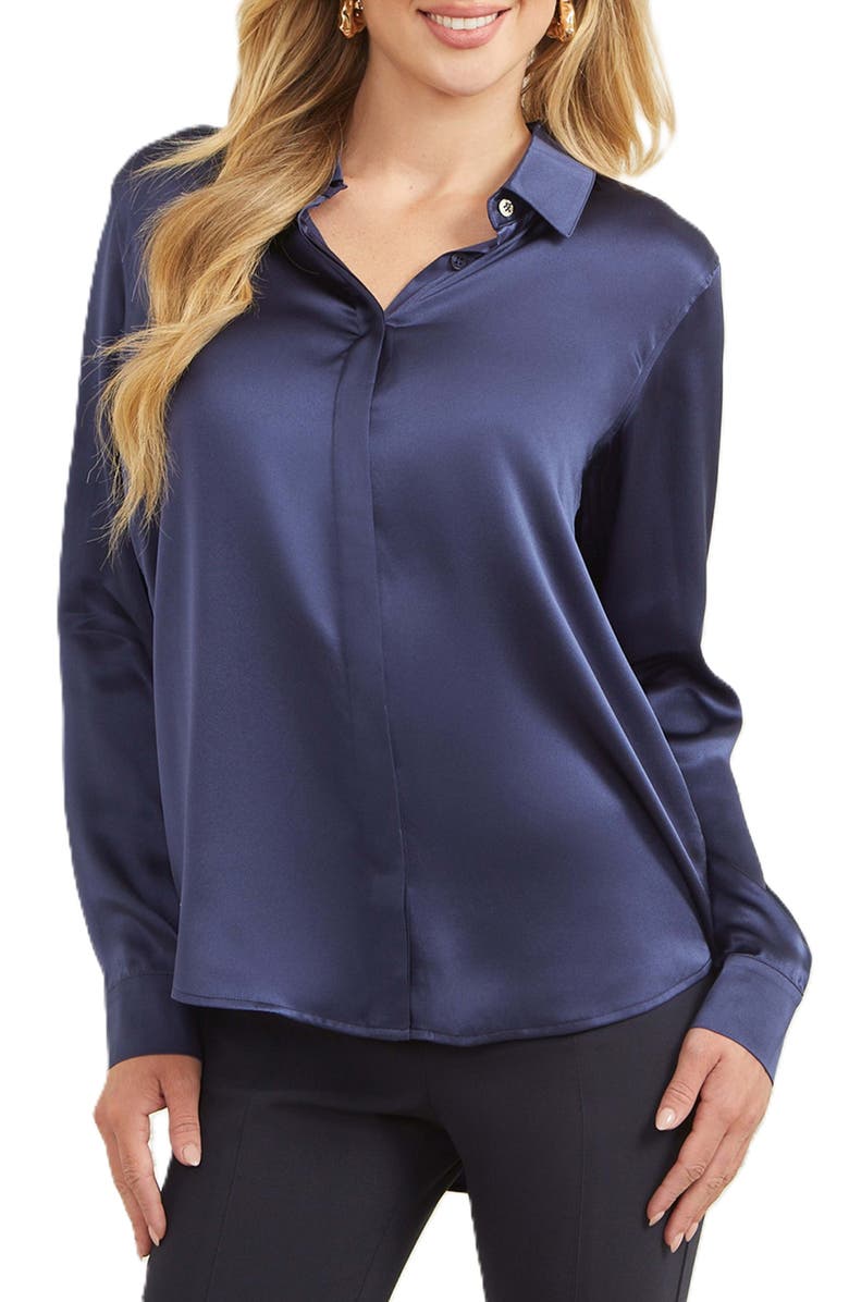 Marciano Icon Silk Shirt, Main, color, 