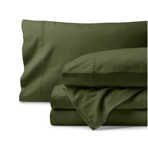Bare Home 100% Organic Cotton Flannel Sheet Set In Green
