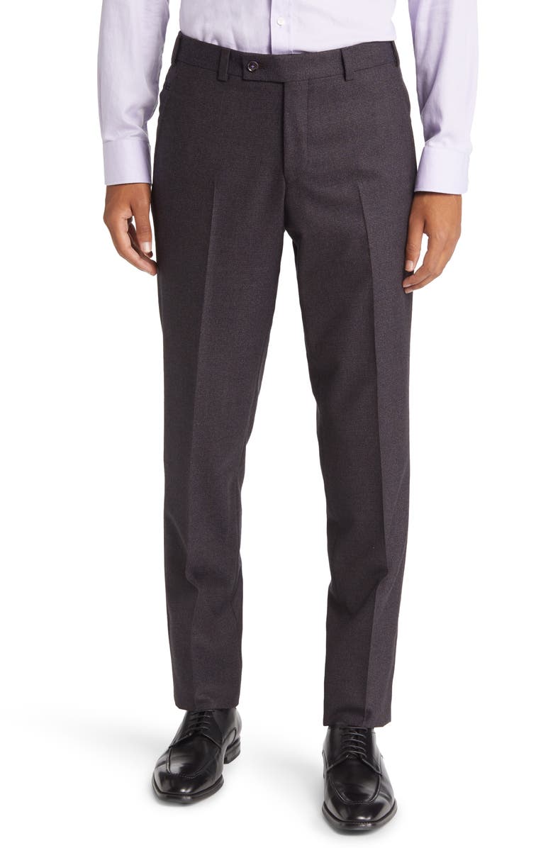 Ted Baker London Men's Jerome Trim Fit Microcheck Wool Pants, Main, color,