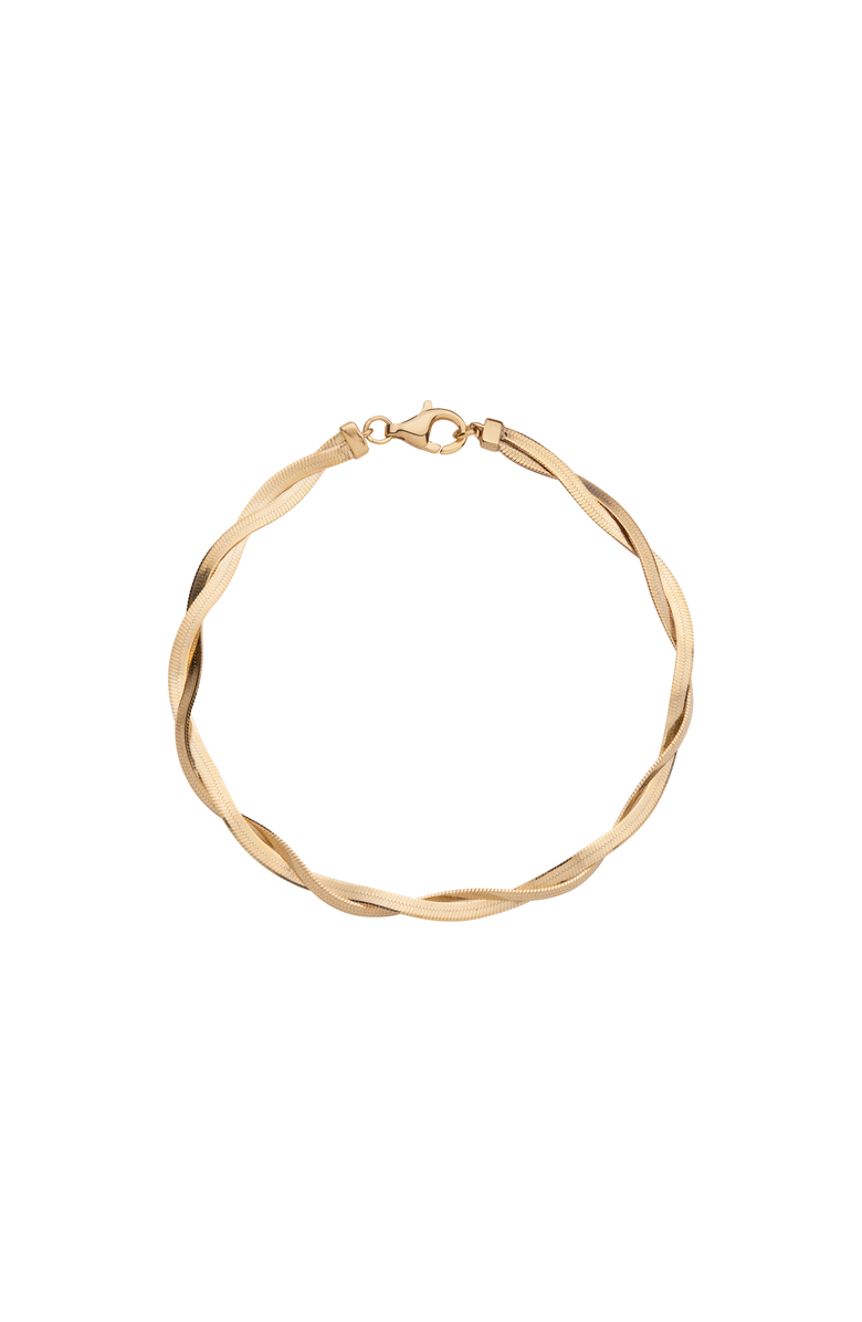 Aurate New York Herringbone Twist Bracelet, Main, color, Yellow Gold Vermeil