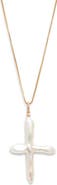 Child of Wild Esther Freshwater Pearl Cross Pendant Necklace