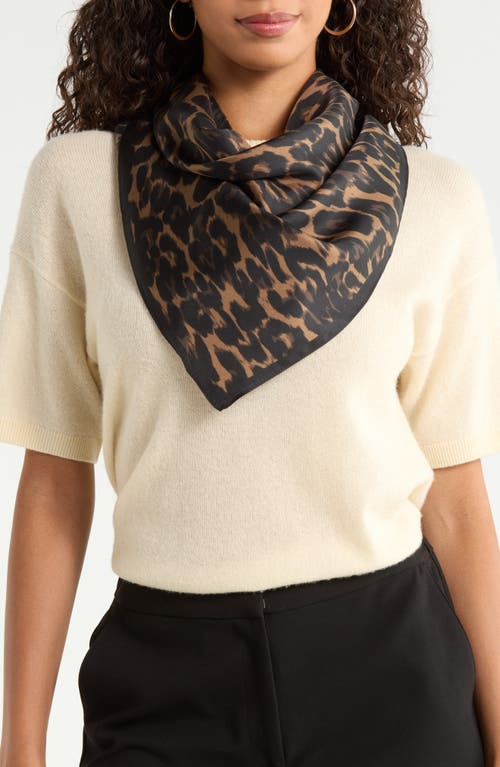 Nordstrom Printed Square Silk Scarf in Leopard at Nordstrom