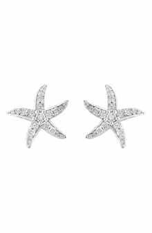 EFFY Sterling Silver Diamond Starfish Stud Earrings - 0.09ct.