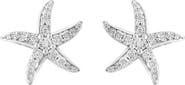 EFFY Sterling Silver Diamond Starfish Stud Earrings - 0.09ct.