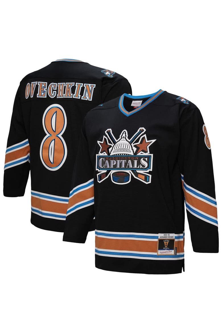 Men's Mitchell & Ness Alexander Ovechkin Black Washington Capitals 2005/06 Power Play Jersey, Main, color, Black