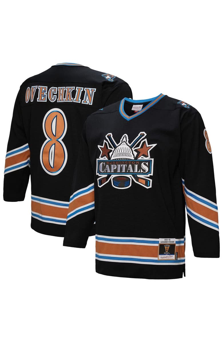 Mitchell & Ness Men's Mitchell & Ness Alexander Ovechkin Black Washington Capitals 2005/06 Power Play Jersey, Main, color, Black