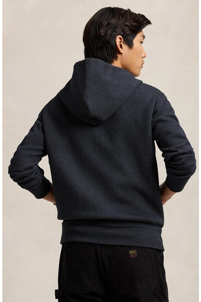 Double Knit Cotton Blend Zip Hoodie, Alternate, color, BLACK MARL HEATHER