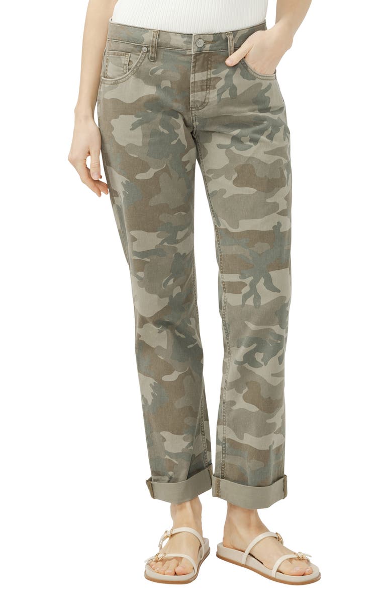 Silver Jeans Co. Chelsea Camo Print Boyfriend Jeans, Main, color, 