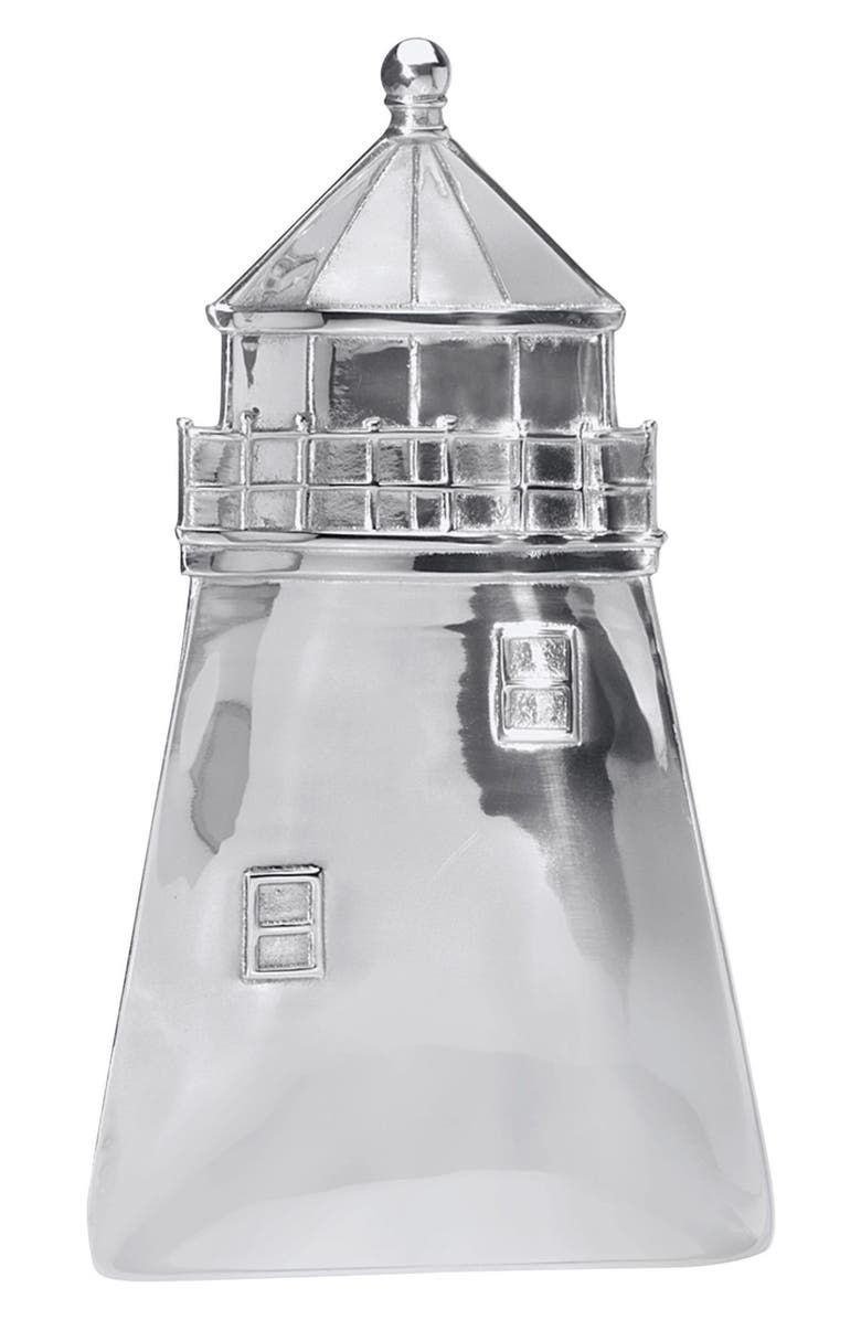 Mariposa Lighthouse Serving Tray, Main, color, Silver