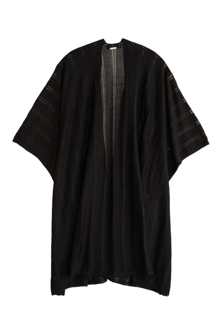Sheer Stripe Ruana, Alternate, color, Black