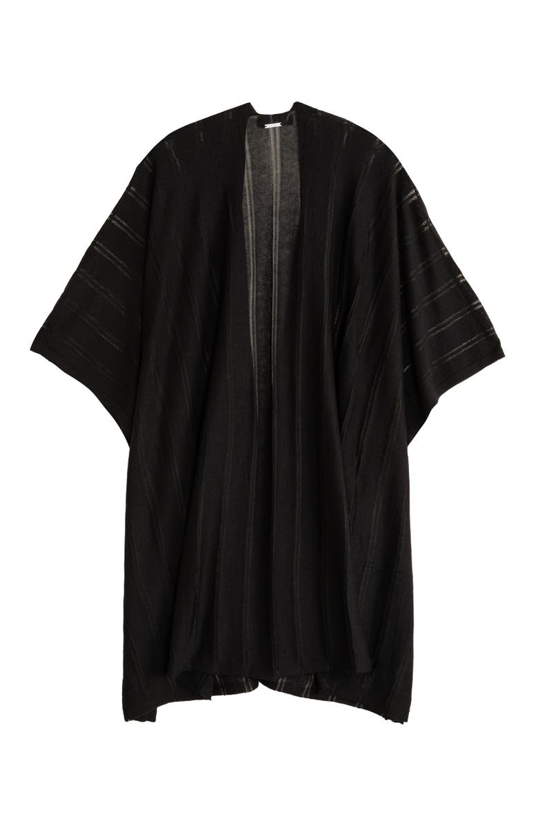 Lauren Ralph Lauren Sheer Stripe Ruana, Alternate, color, Black