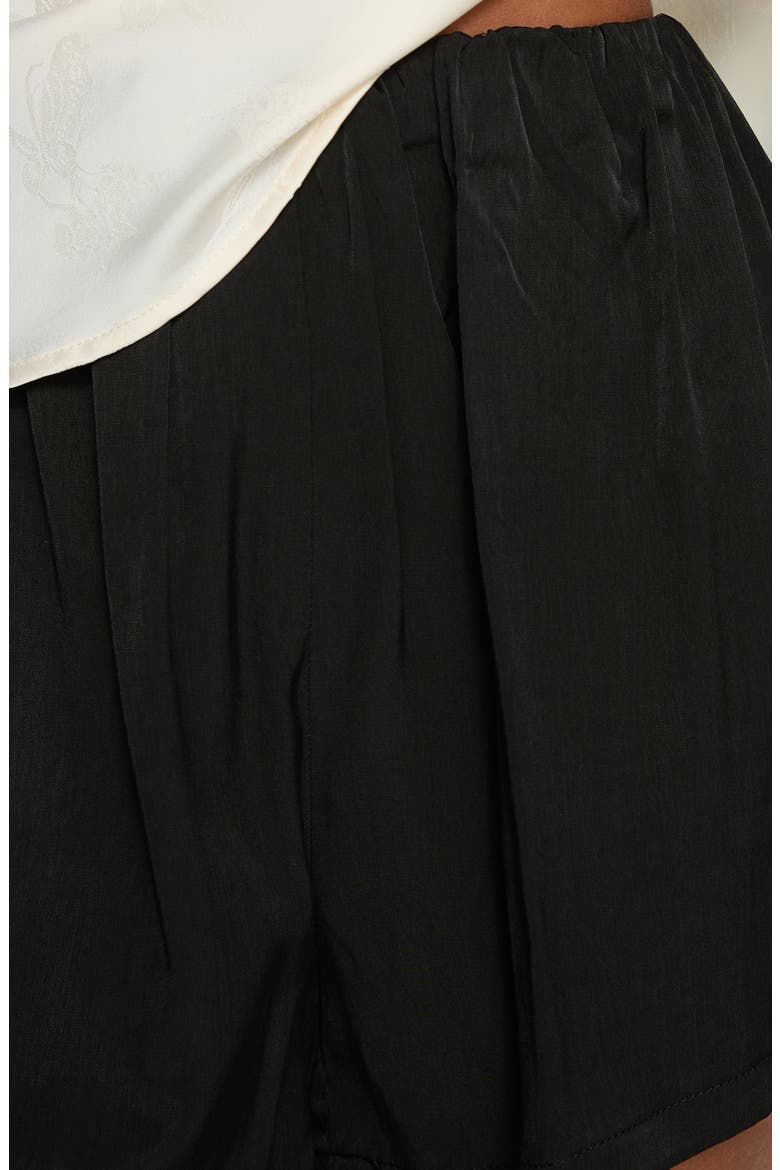 Breina Satin Micro Shorts, Alternate, color, BLACK