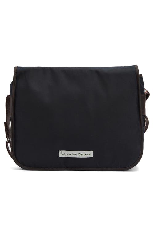 Barbour X Paul Smith Tarras Waxed Cotton Messenger Bag In Multi