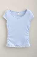 Nordstrom Kids' Ruched Lace Trim Tee