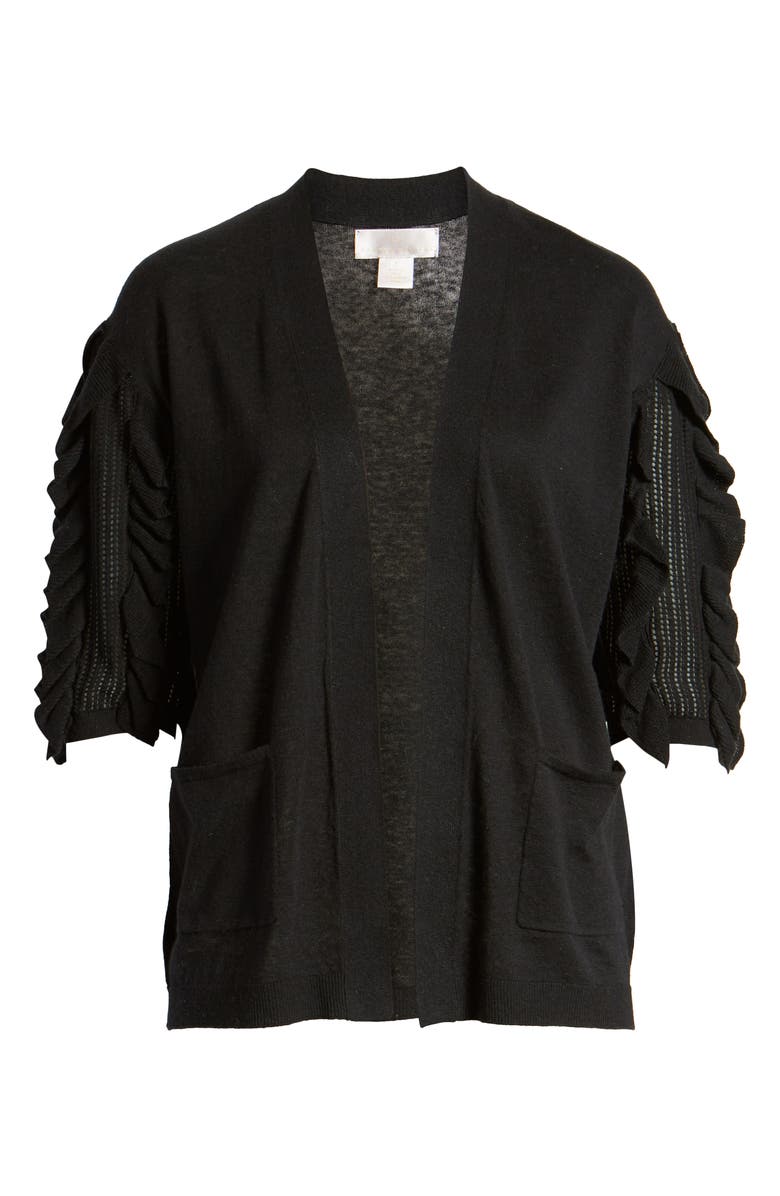 Rachel Parcell Ruffle Sleeve Cardigan Sweater, Alternate, color,