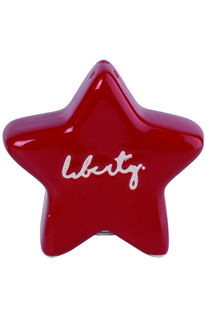 Transpac Dolomite 3.25 in Multicolor Patriotic Star Salt and Pepper Shaker Set of 2 for July 4th Americana Decor, Alternate, color, Multicolored