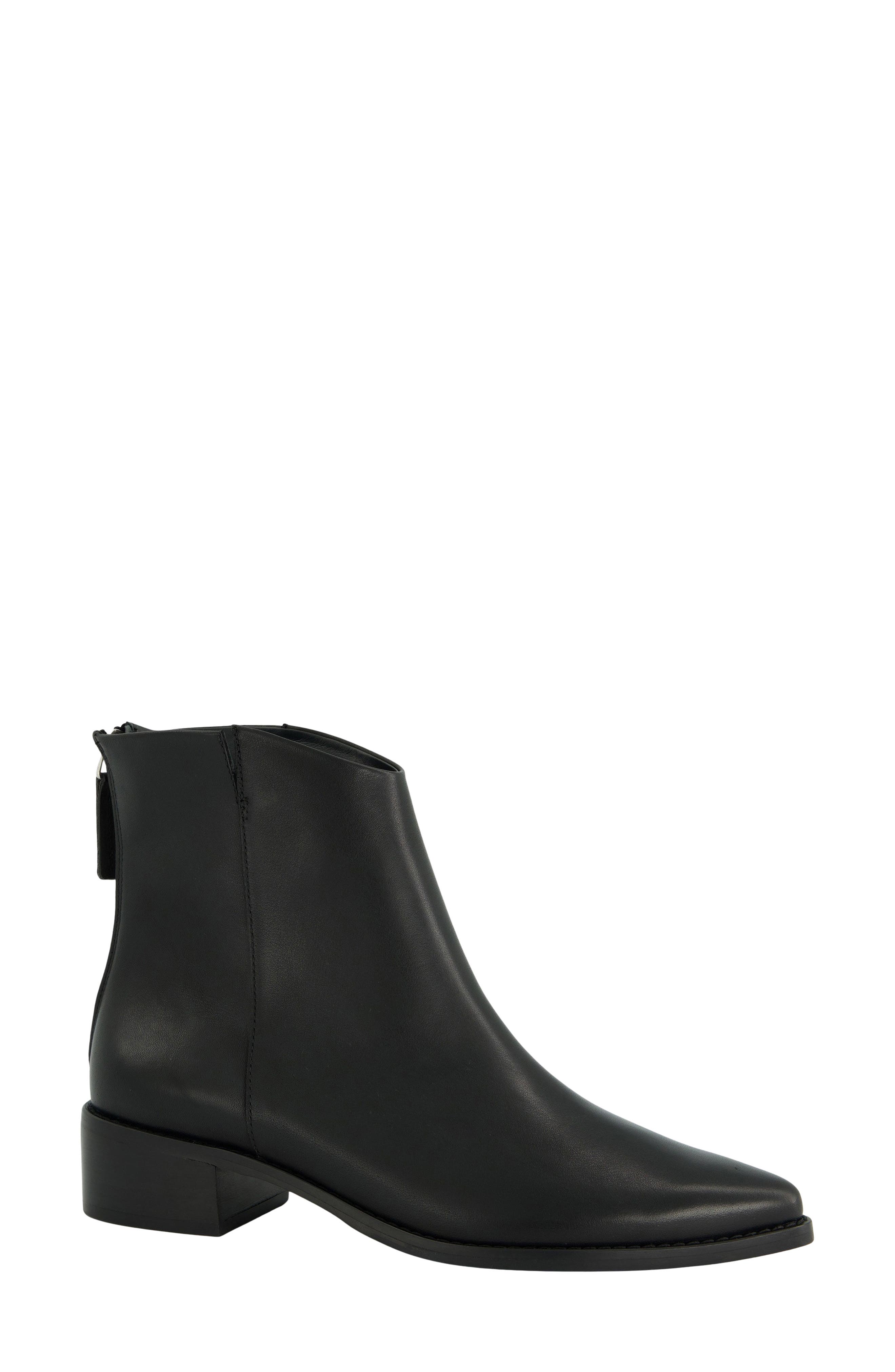 Fiona Leather Bootie, Main, color, BLACK LEATHER