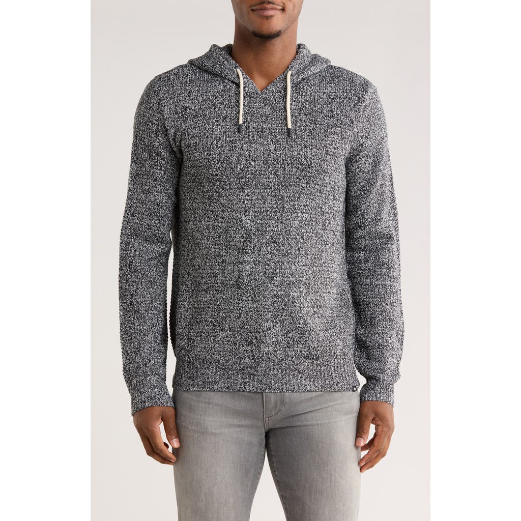 Union Milo Marled Thermal Stitch Hooded Sweater In Gray