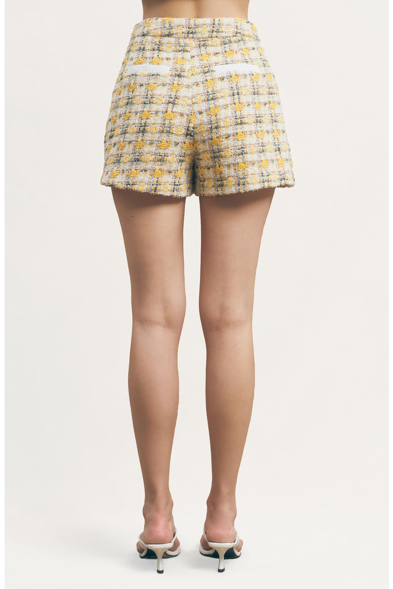 Bianca Tweed Shorts, Alternate, color, YELLOW TWEED