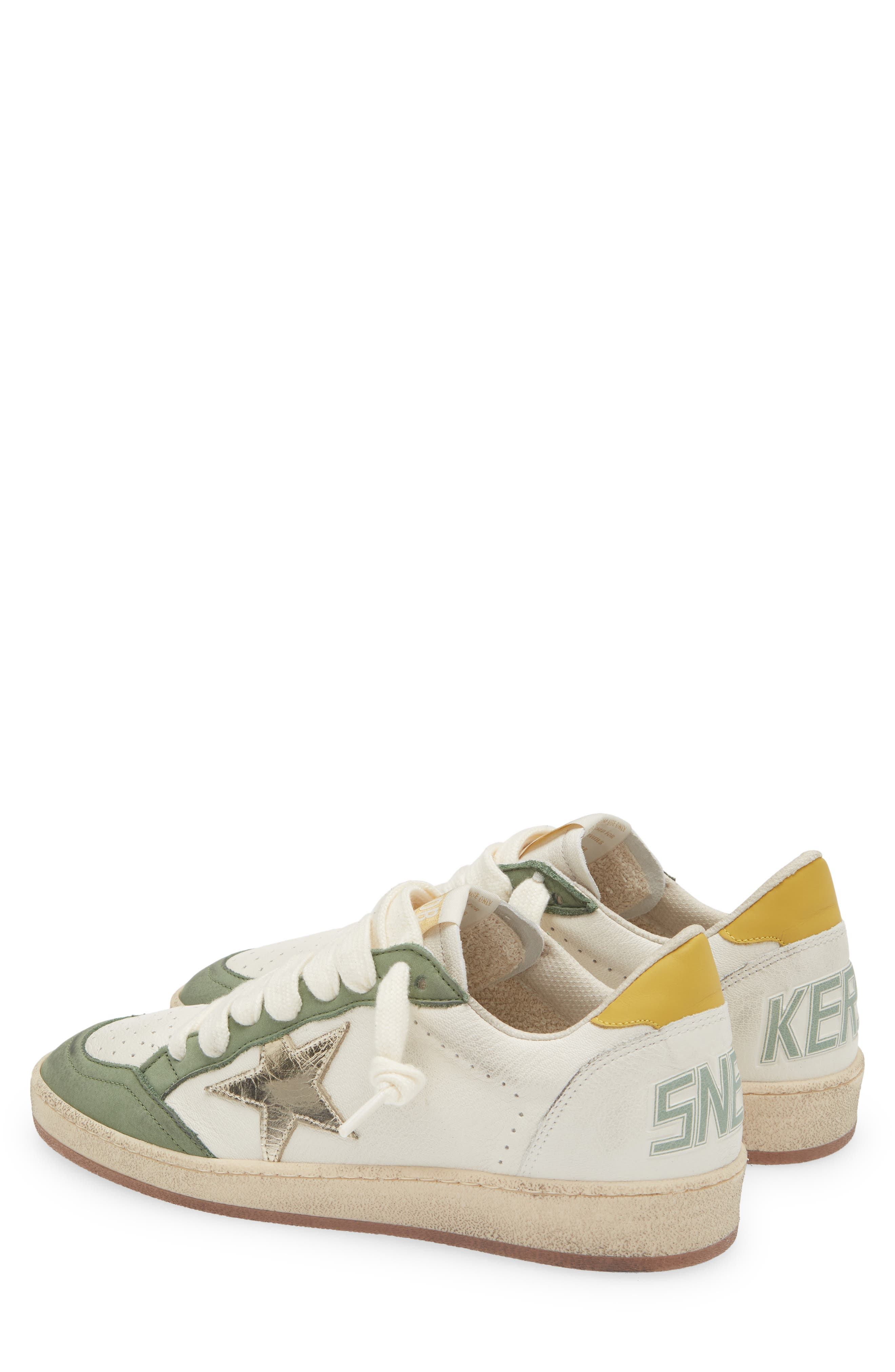 Golden Goose Ball Star Sneaker, Alternate, color, White/Green/ Platinum/ Mustard