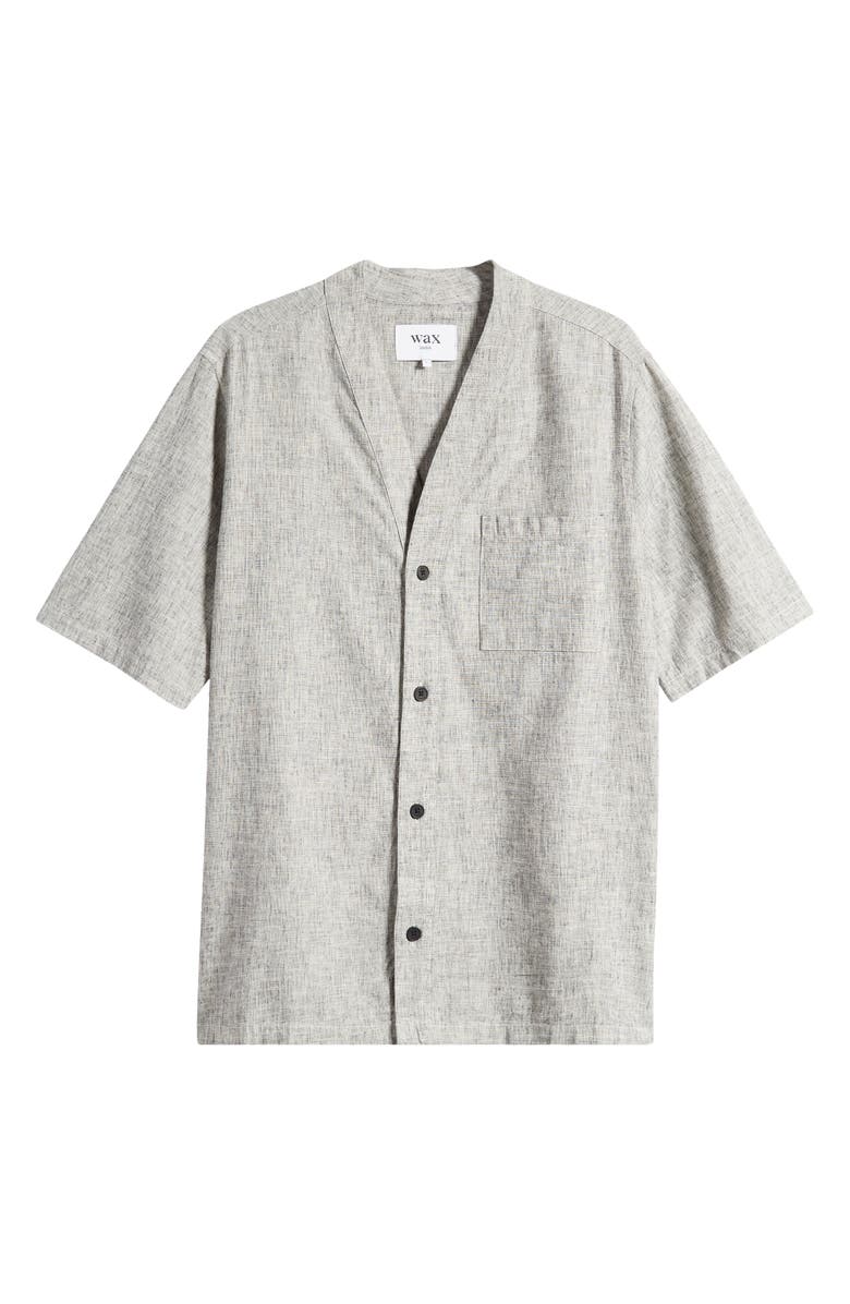 Wax London Faro Linen & Cotton Baseball Shirt, Main, color, 