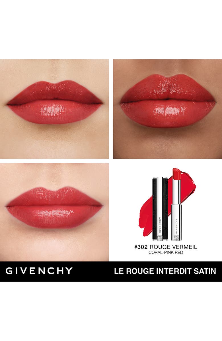 Givenchy Le Rouge Interdit Satin Lipstick, Alternate, color, N302 Rouge Vermeil