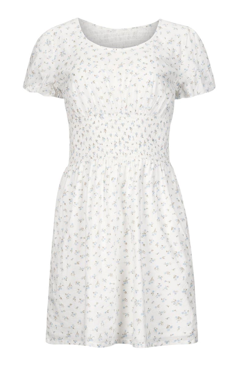 Hope & Henry Women's Organic Smocked Waist Dress, Alternate, color, Natural Ditsy Floral