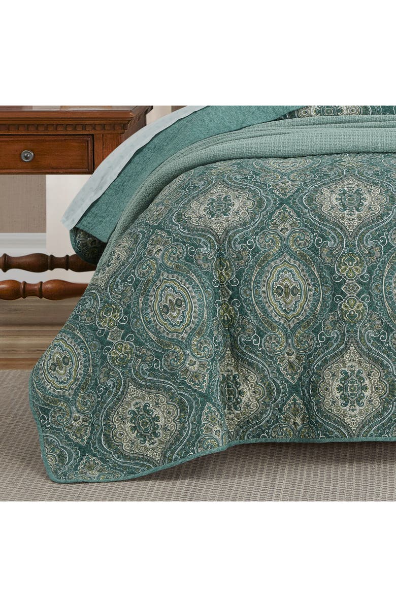Tommy Bahama Turtle Cove Cotton Quilt & Sham Set, Alternate, color, Turquoise