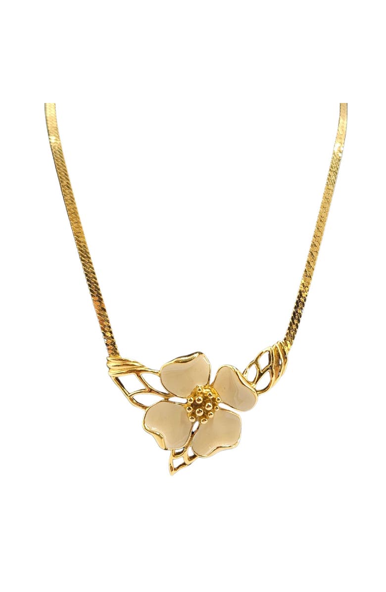 MADISON BEVERLY HILLS Vintage Dogwood Flower Pendant Necklace, Main, color, Gold