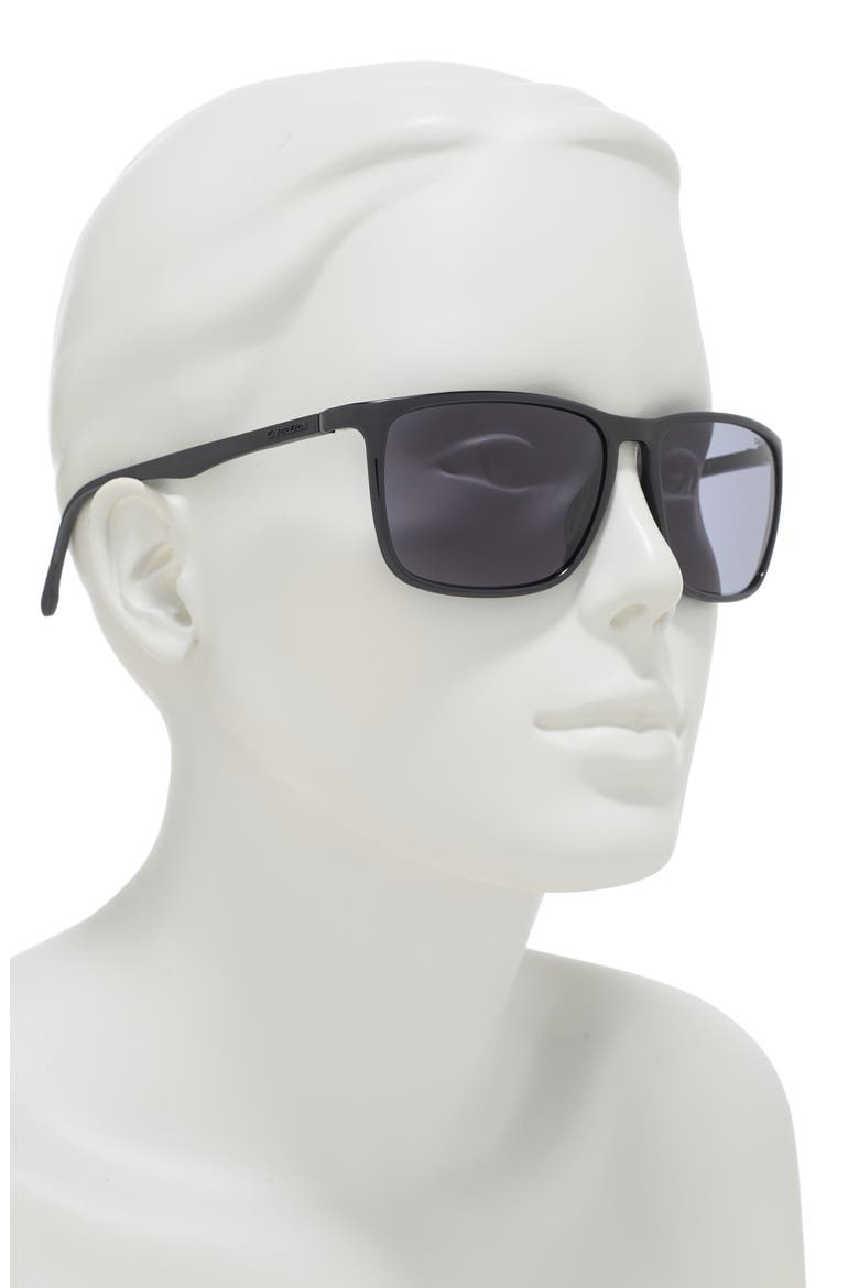 57mm Rectangle Sunglasses, Alternate, color, BLACK / GREY