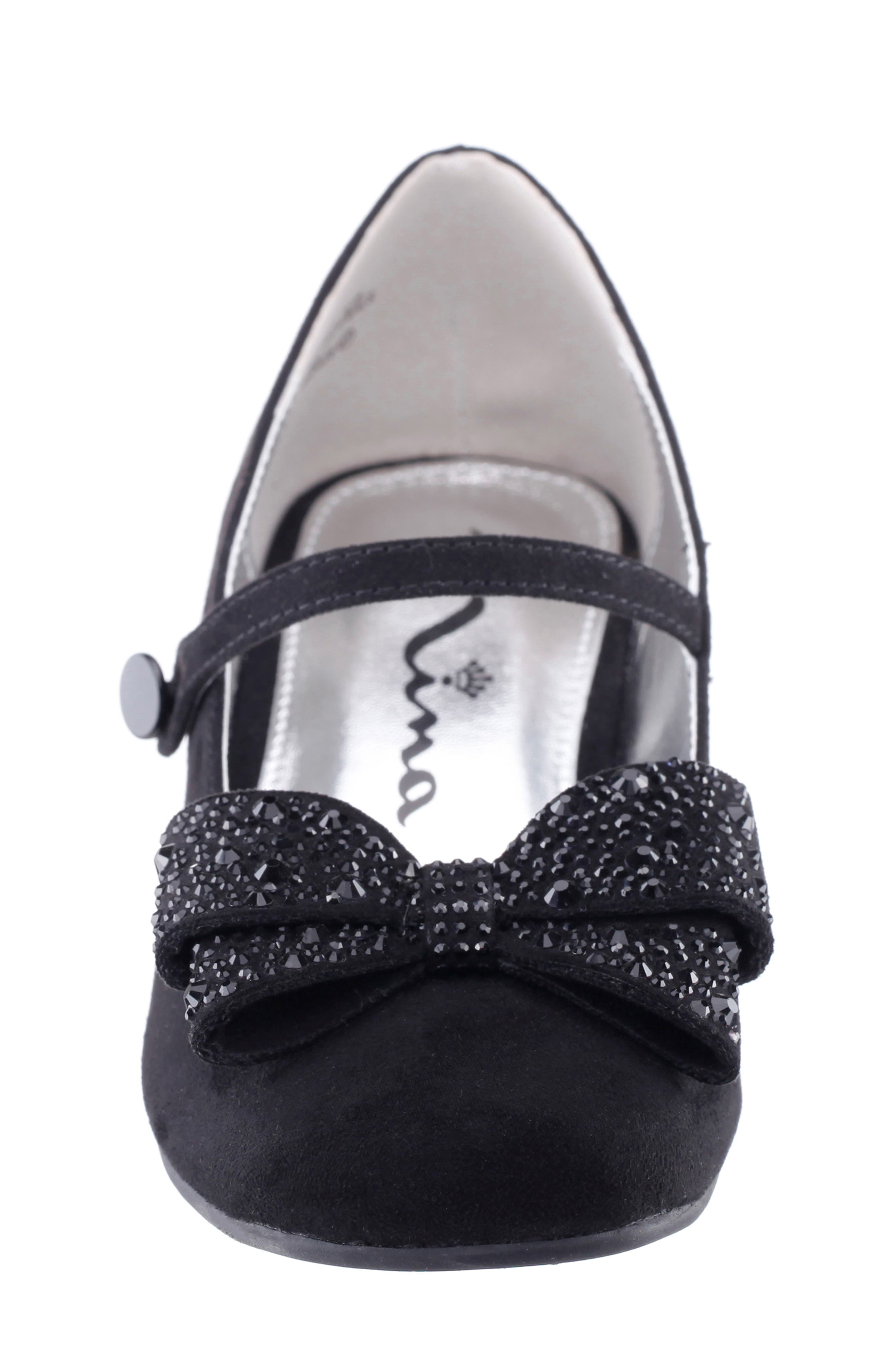 Nina Kids' Nole Mary Jane Pump, Alternate, color, Black Microsuede