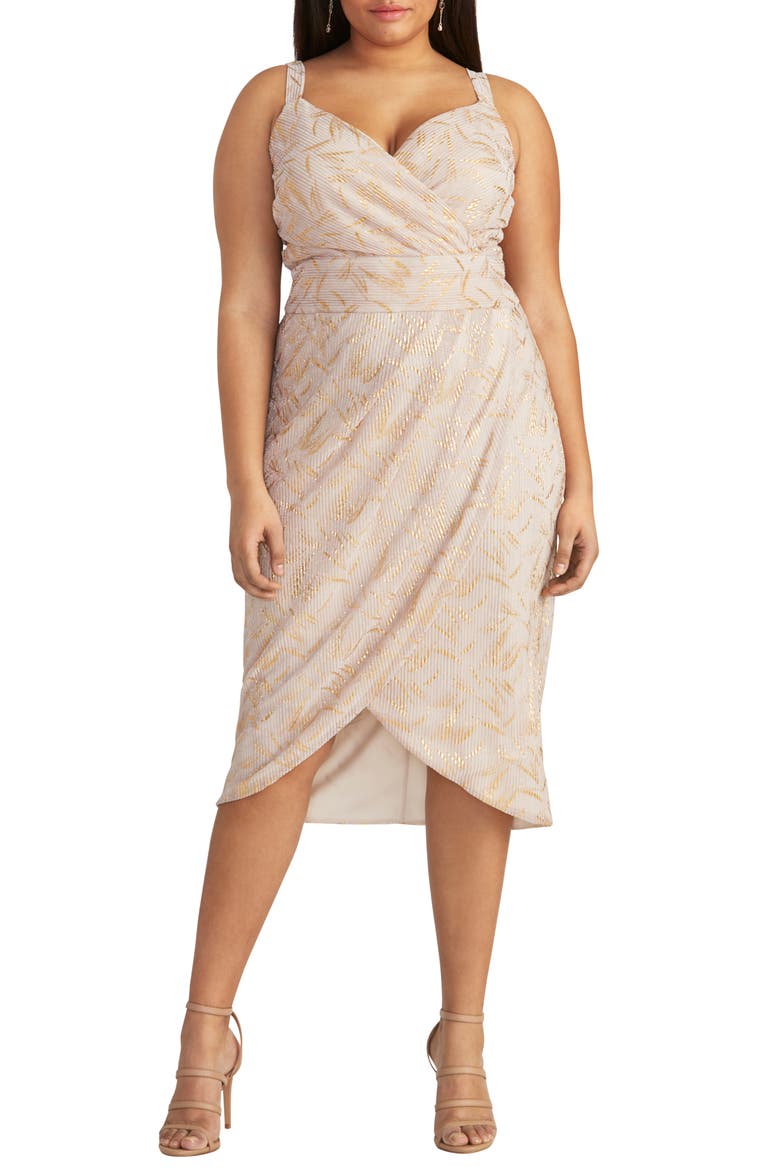 Faux Wrap Knit Dress, Main, color, BLUSH COMBO