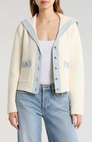 ASTR the Label Briley Mixed Media Sailor Cardigan