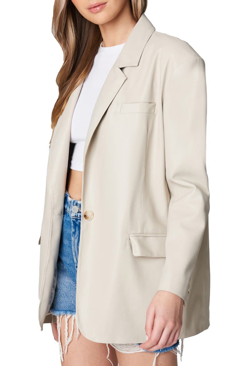 Faux Leather Blazer, Alternate, color, BARE ESSENTIALS
