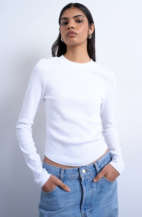 Rib Knit Long Sleeve Top