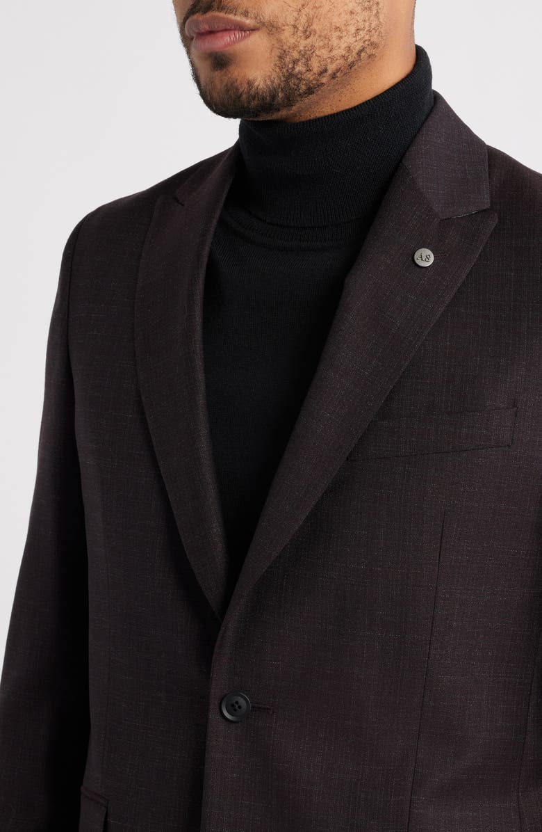 AllSaints Rawdon Peak Lapel Slim Fit Wool Suit, Alternate, color, Burgundy