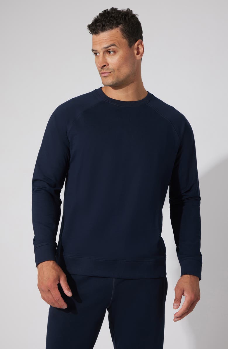 90 DEGREE BY REFLEX Mini Zurry Reunion Crewneck Sweatshirt, Alternate, color, True Navy