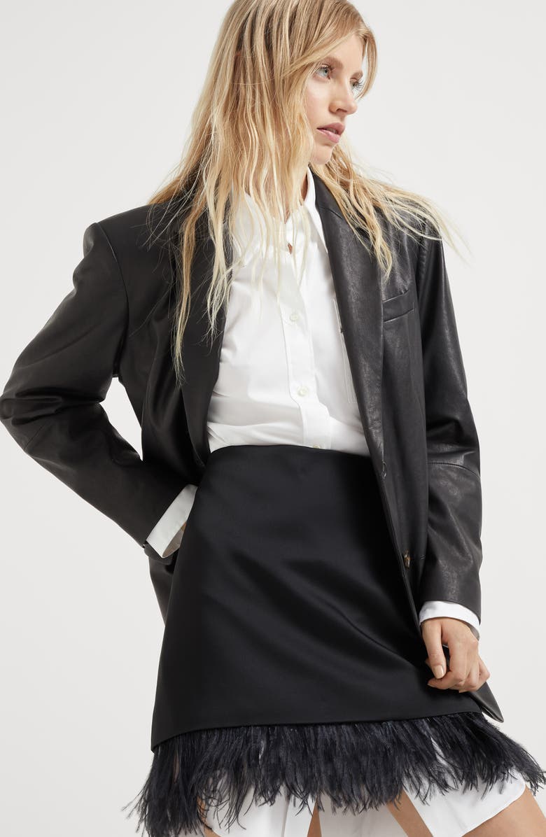 Brunello Cucinelli Natural leather blazer with monili, Alternate, color, 