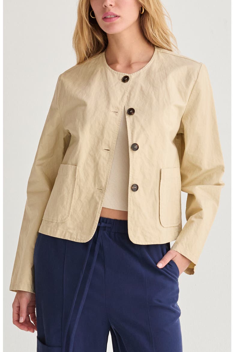 Crinkled Woven Jacket, Main, color, Bone